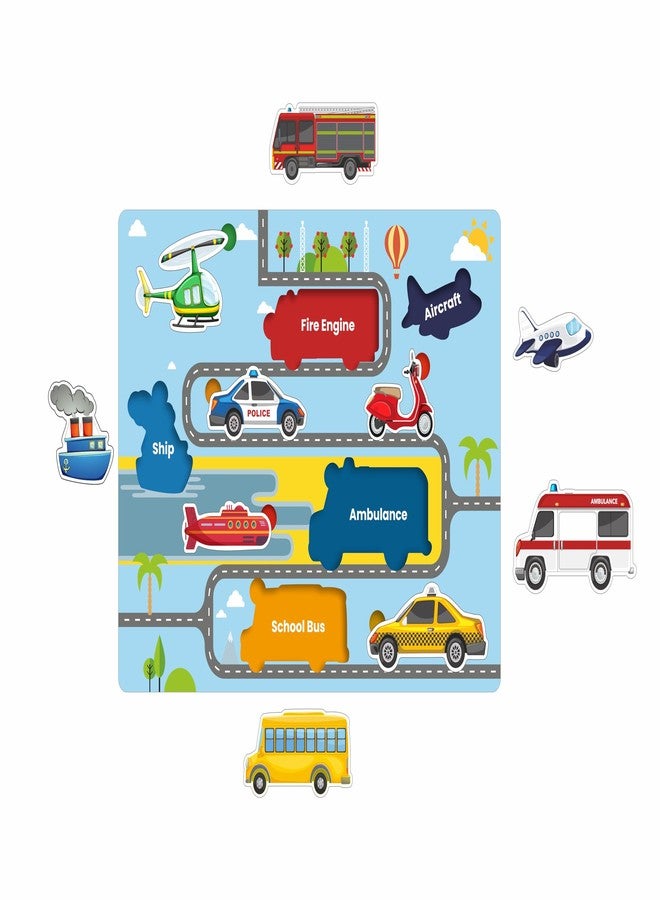 Craftick® KidsToys Pre-School Vehicle Wooden Puzzle Toys for Kids 3 + | Return Gift for Children | - Good for Toddlers, Nursery, Pre-School Kids - Image 4